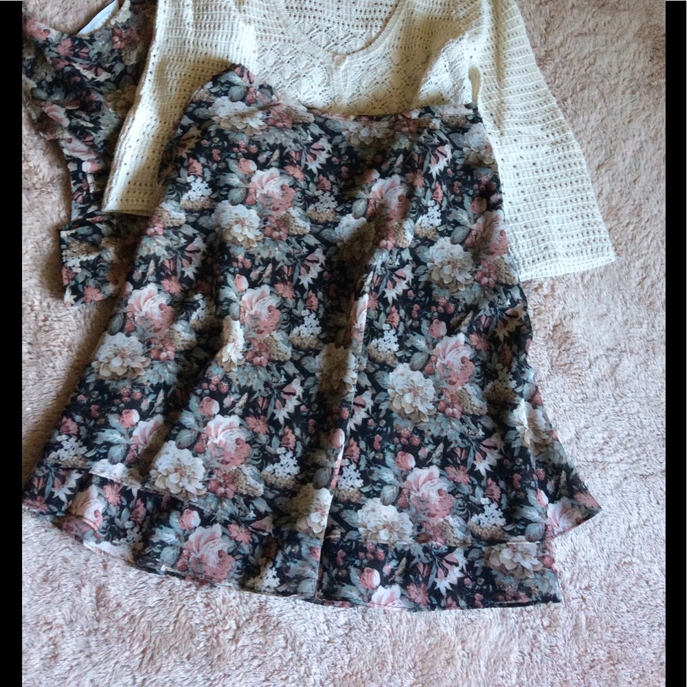 Express Floral Skaters Skirt